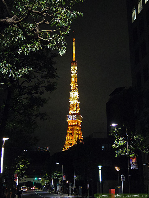 夜の増上寺と東京タワー